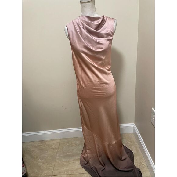 Significant Other Lana Cowl-Neck Tie-Back Satin Maxi Dress Size 8 - Picture 6 of 11